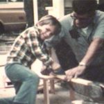 Robert Blanda with Grandfather building a model plane